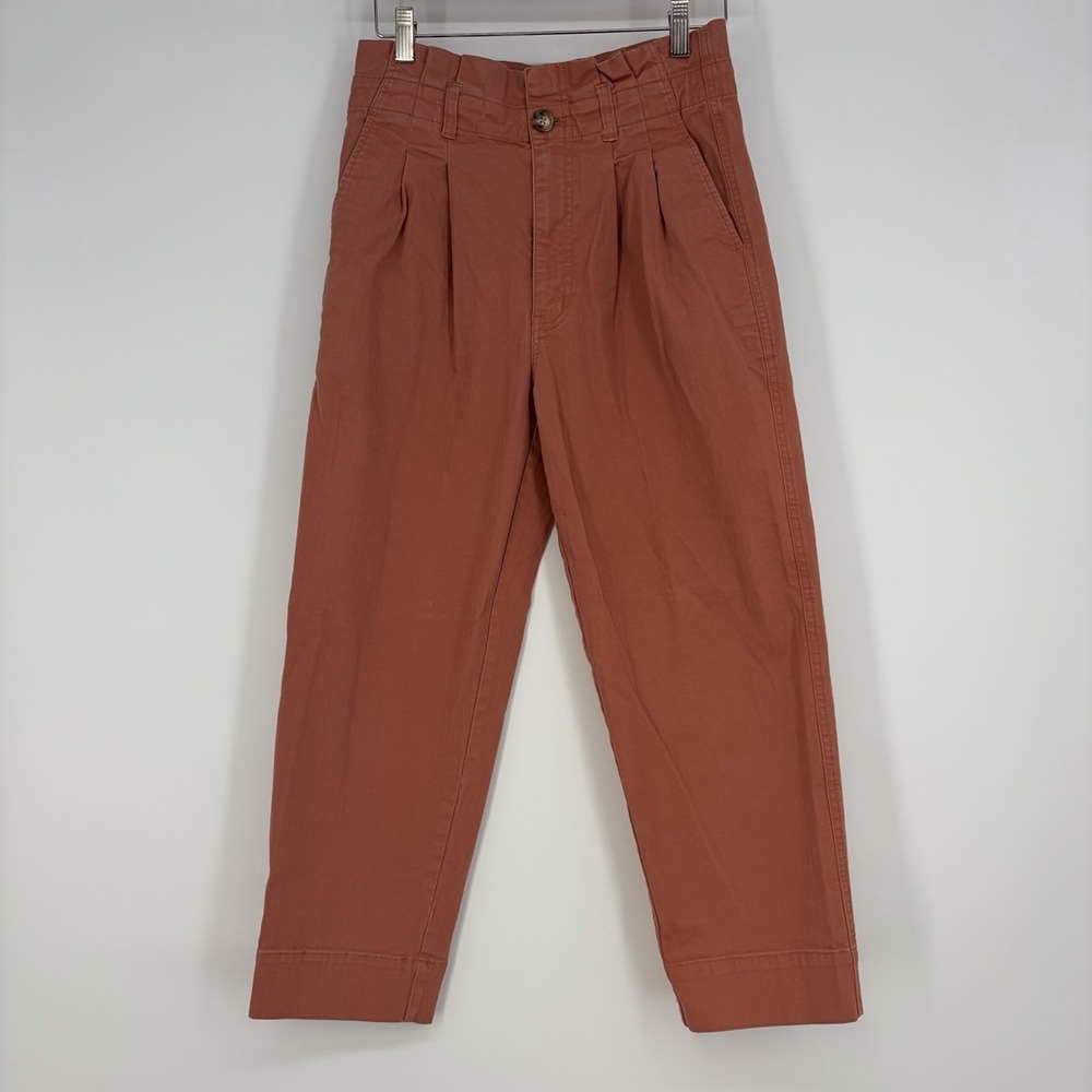 Madewell Crop Pants High Waist Pleated 27 Casual Trousers Preppy Boho  Clay Oran